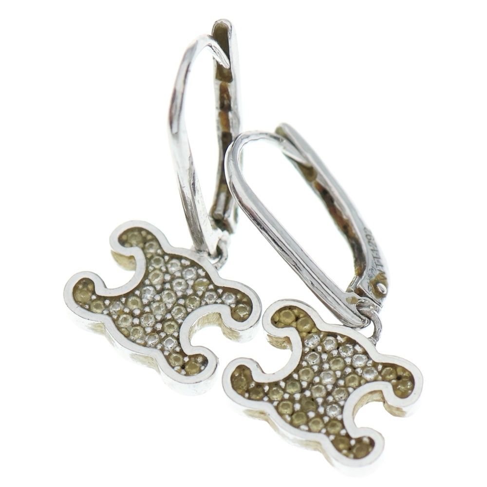 CELINE (セリーヌ) トリオンフ ラインストーン ピアス シルバー - メルカリ