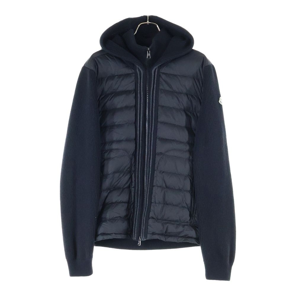 MONCLER モンクレール 15 AW マグリオン ワッペンロゴ ニット切り替え フーデッド ジップアップ ダウンジャケット ブラック 97815