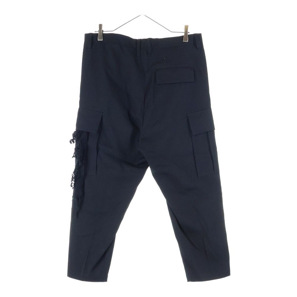 Y s ワイズ Wool Lace Trim Cropped Pants YM P 03 100 ドローコード付き ウールレーストリムクロップドパンツ イージーパンツ レディース ブラック