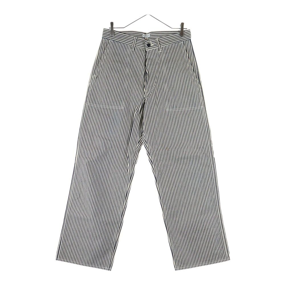 AT LAST CO アットラスト FATIGUE TROUSERS ヒッコリーデニム ファティーグパンツ ホワイト ネイビー