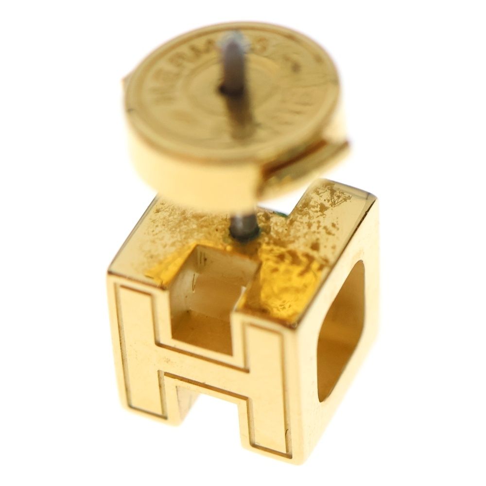  HERMES エルメス Hキューブ ピアス オレンジ ゴールド GP その他 アクセサリー