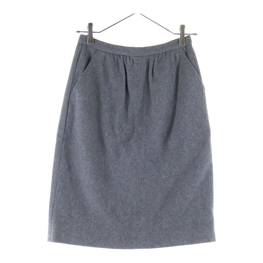 DOLCE GABBANA ドルチェアンドガッバーナ ウール 裏地レオパードスカート レディース グレー