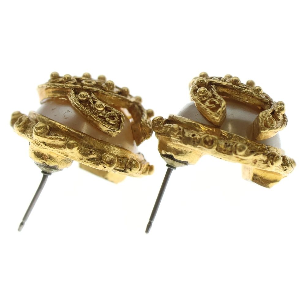 CHANEL (シャネル) ヴィンテージ ココマーク パール ピアス ゴールド