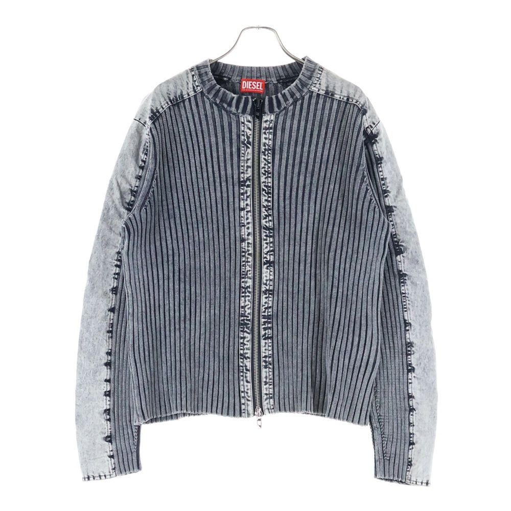 DIESEL ディーゼル K MATTY リブニット 素材切替 フルジップカーディガン ジャケット グレー A 17464