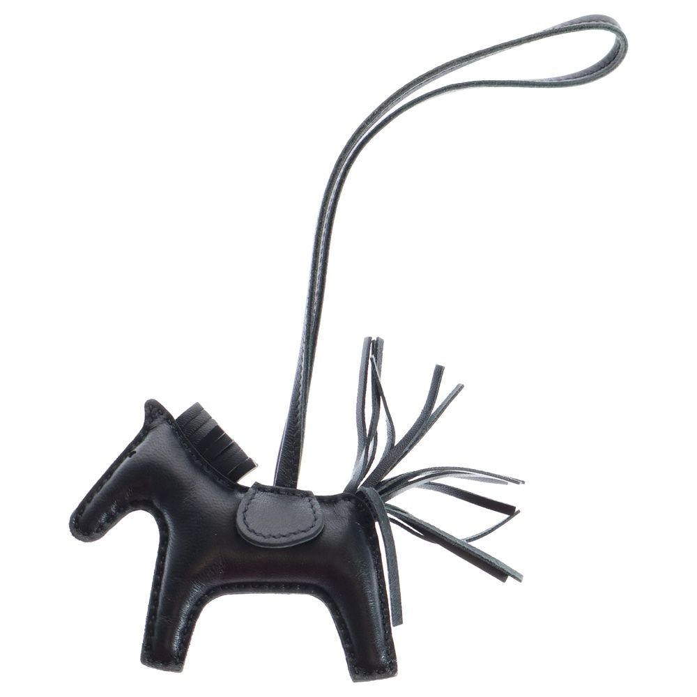 HERMES エルメス ロデオPM アニョーミロ バッグチャーム ストラップ ブラック レザー U刻印