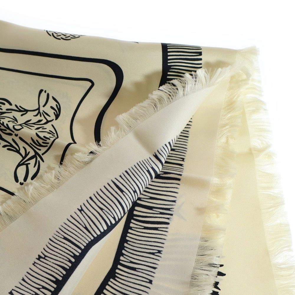 HERMES (エルメス) カレ80 サーベル飾袋 フリンジ シルクスカーフ