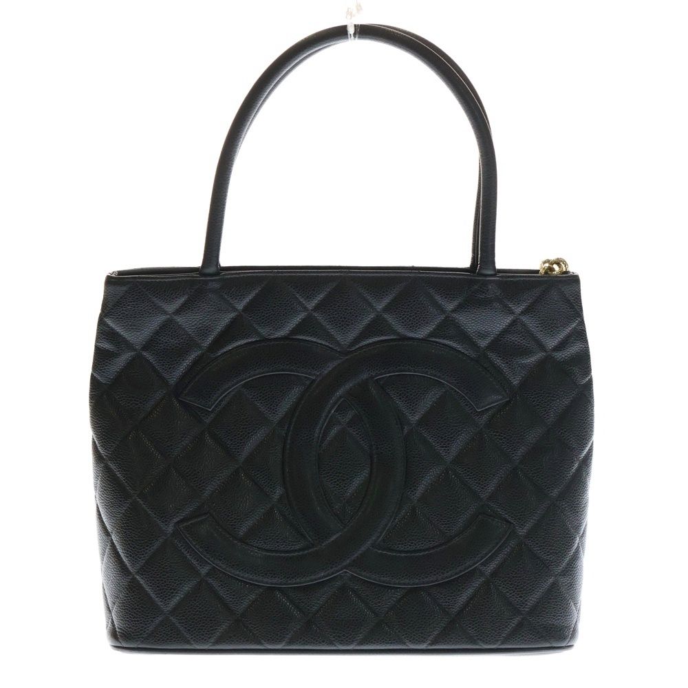 CHANEL シャネル 復刻トート ブラック キャビアスキン ゴールド金具 トートバッグ