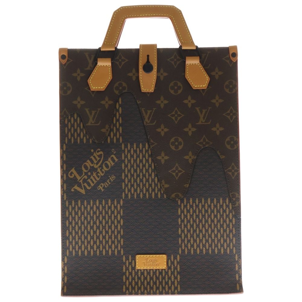LOUIS VUITTON ルイヴィトン NIGO コラボ ダミエジャイアント ミニトートバッグ 2 WAY レザーハンドバッグ ショルダーバッグ ブラウン N 40355