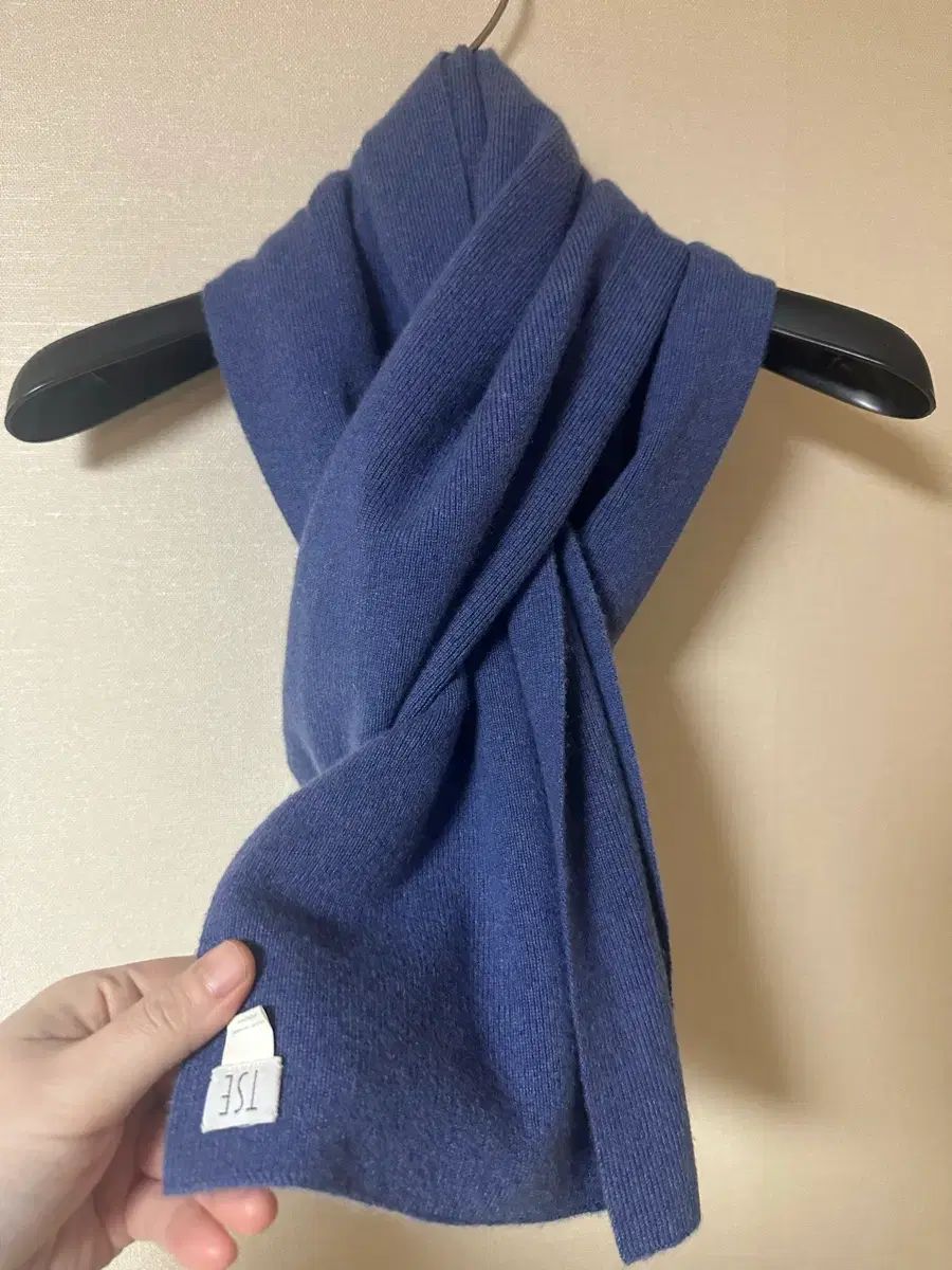 ブランド TSE カシミア100 マフラー ディープミュートブルー