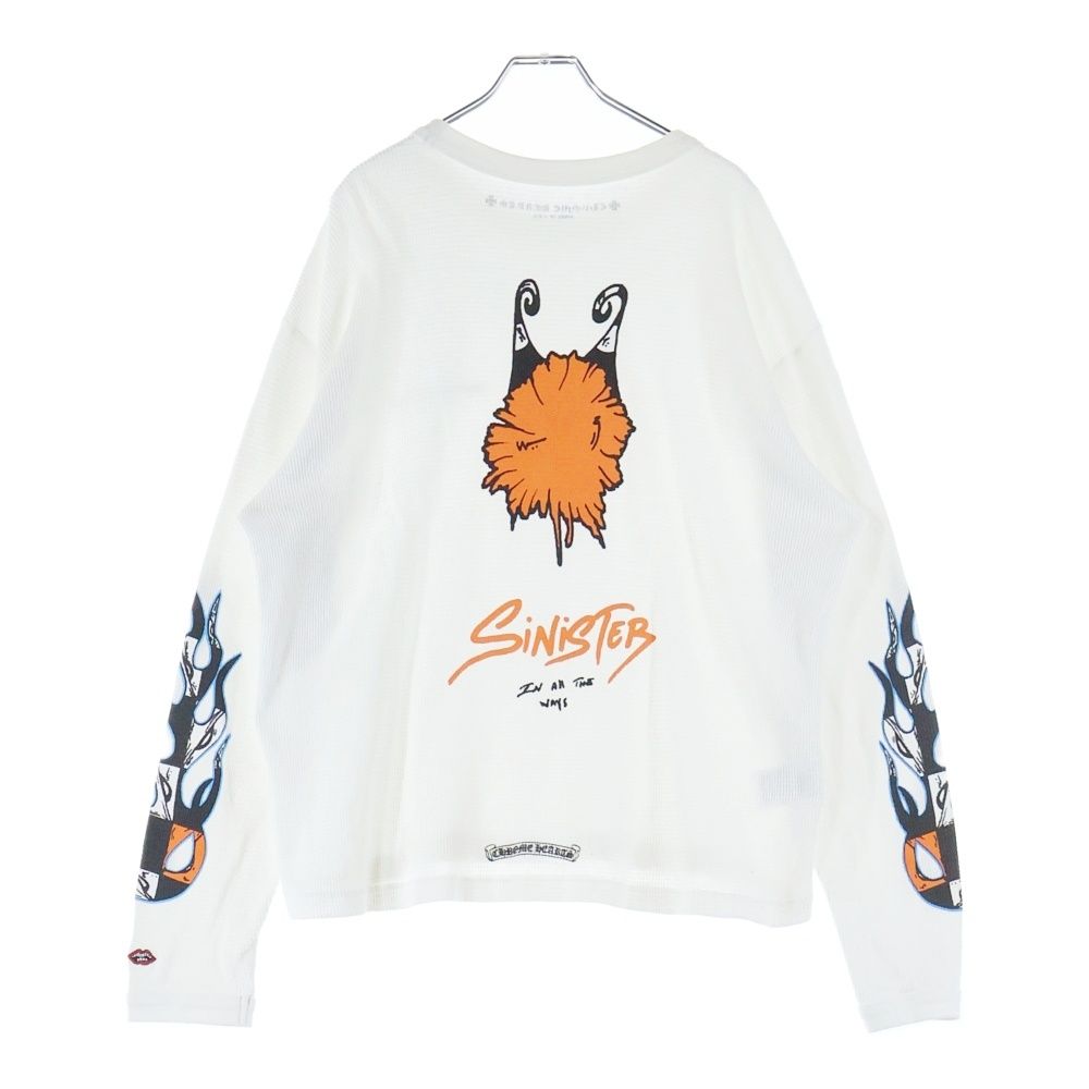 CHROME HEARTS クロムハーツ MATTY BOY SINISTER THERMAL L S マティボーイ ロゴプリント サーマル 長袖Tシャツ カットソー ホワイト