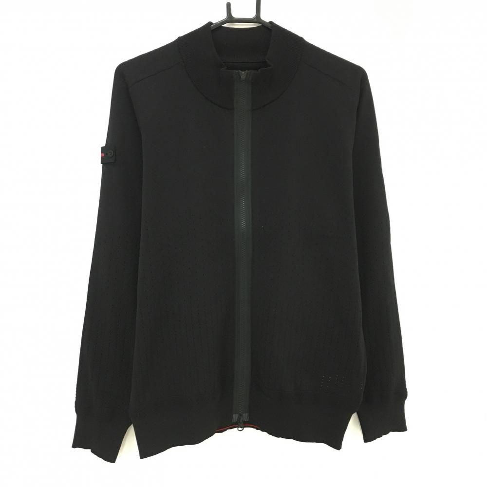 ブリーフィング ニットジャケット 黒 一部メッシュ ダブルジップ メンズ M ゴルフウェア 2025年モデル BRIEFING