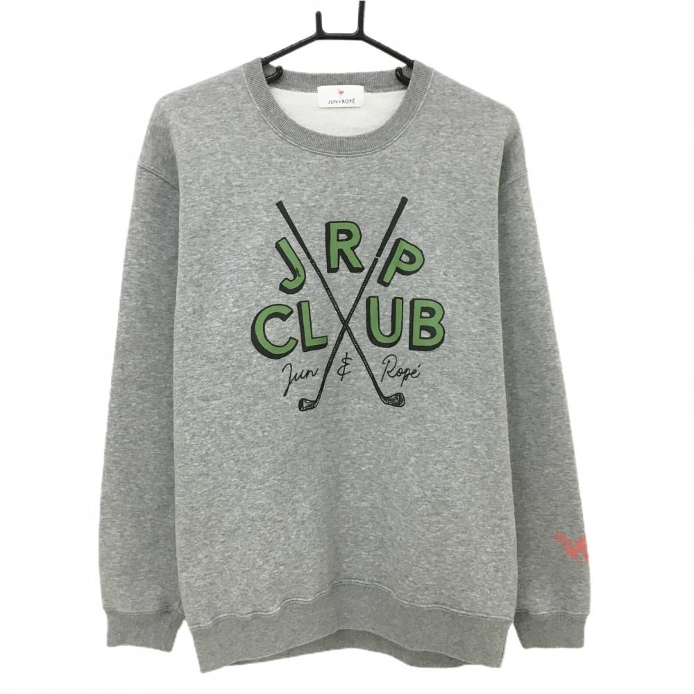 ★ジュンアンドロペ★美品♪ゴルフ　セーター　グレー　メンズXL 美品】ジュンアンドロペ トレーナー グレー 裏起毛 メンズ L ゴルフ