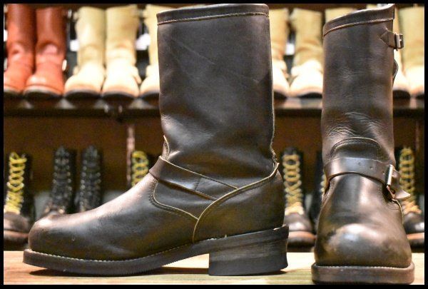 9D 良品 黒タグ PT83 93年】Chippewa チペワ エンジニア 27863 黒