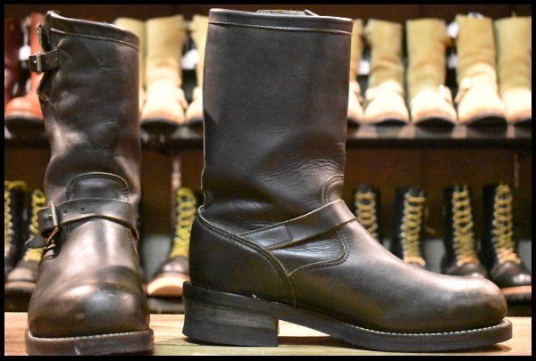 9D 良品 黒タグ PT83 93年】Chippewa チペワ エンジニア 27863 黒