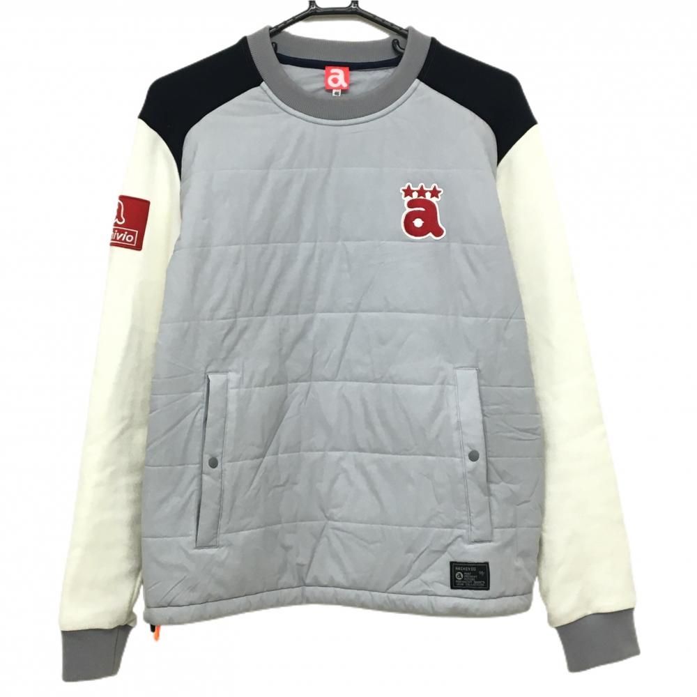 アルチビオ 中綿スニード グレー 白 身頃中綿 袖裏起毛 ブルゾン レディース 46 M ゴルフウェア archivio
