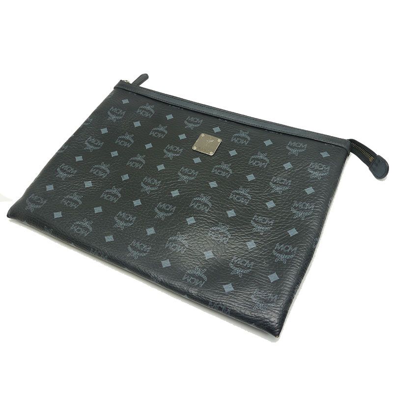 エムシーエム MCM クラッチバッグ セカンドバッグ 総柄 黒 エムシーエム MCM クラッチバッグ セカンドバッグ 総柄 黒