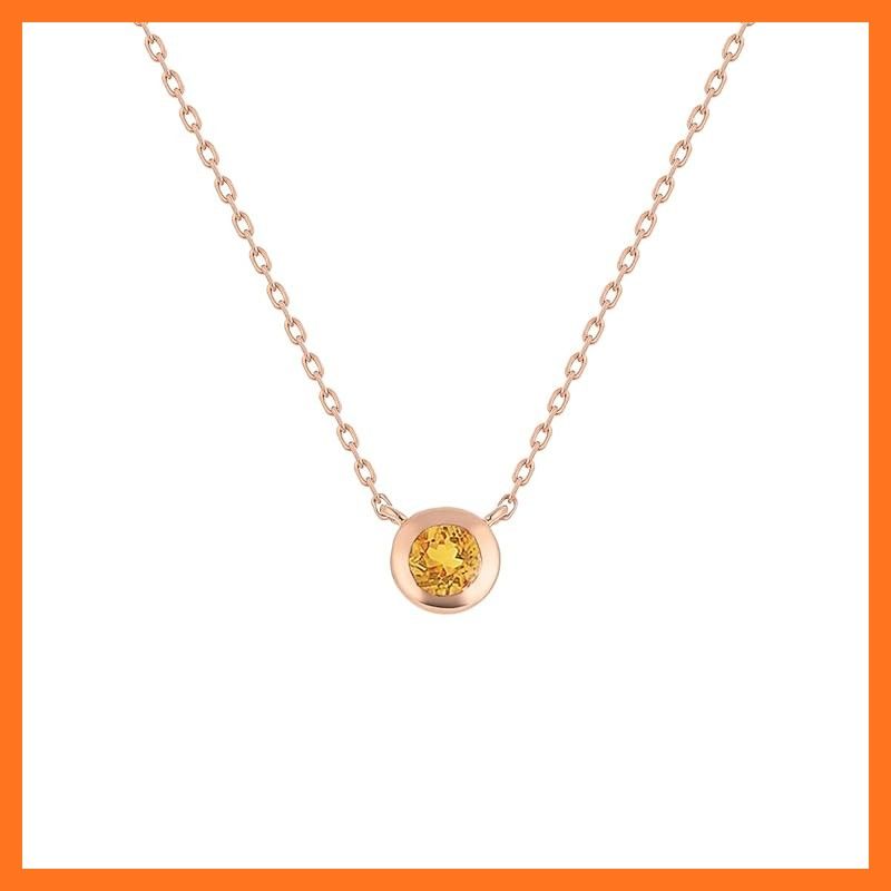 4℃ ヨンドシー 誕生石 シルバー シトリン ネックレス 一粒 プレゼント レディース ジュエリーケース付き