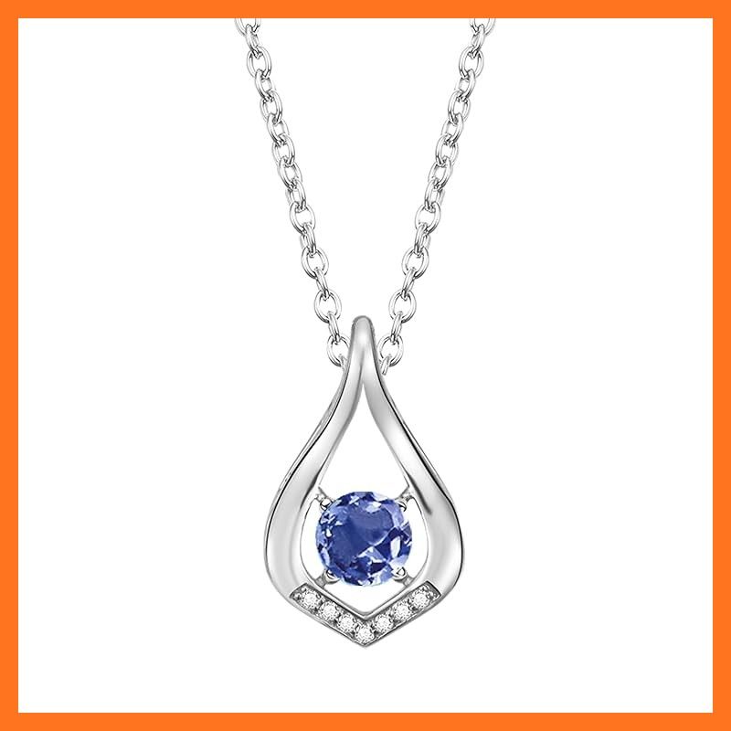 ネックレス レディース タンザナイト 誕生石 しずく モチーフ プラチナメッキ シルバー 925 ジュエリー アクセサリー バレンタインデー プレゼント ギフトラッピング付き