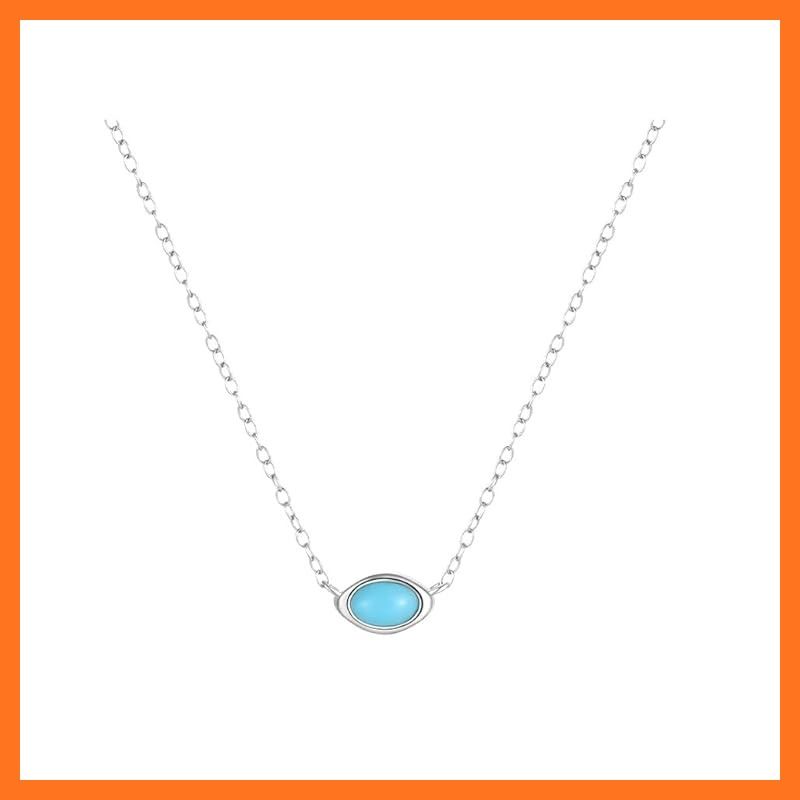 Hollywood Showcase ターコイズCZ ネックレス 誕生石 オーバルカット S 925 ハリウッド セレブ ジュエリー