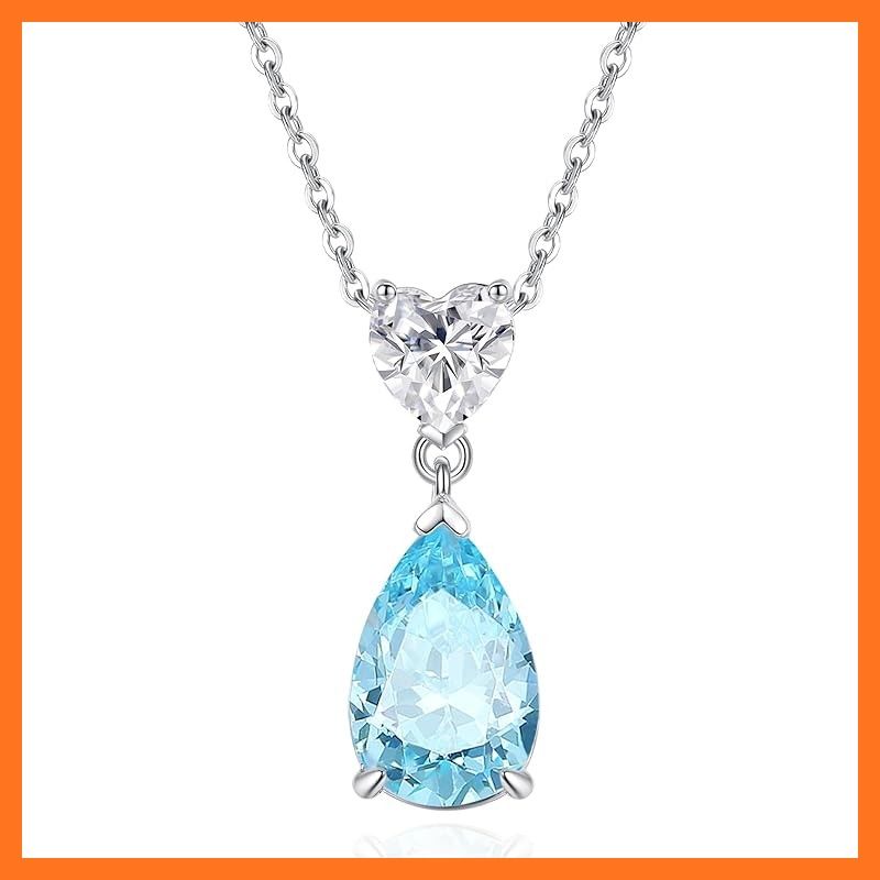 FANCIME 誕生石 ネックレス レディース トパーズ しずく ハート モチーフ ジルコニア シルバー ペンダント S 925 お守り石 アクセサリー プレゼント ギフト ご褒美 ラッピング付き