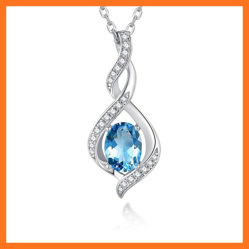 Gemlanto シルバー925 十一月誕生石 トパーズ しずく ネックレス レディース 18金メッキ ラッピング済み プレゼント ギフト