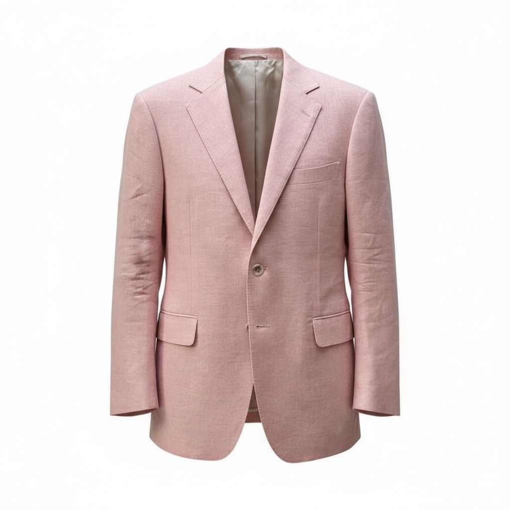 ロロピアーナ　ピンク テーラードジャケット 3つボタン　センターベント　ポケット ロロピアーナ ピンク テーラードジャケット 3つボタン センターベント