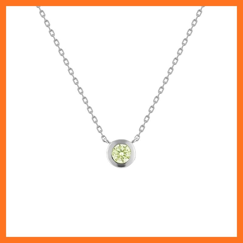 4℃ ヨンドシー 誕生石 シルバー ペリドット ネックレス 一粒 プレゼント レディース ジュエリーケース付き
