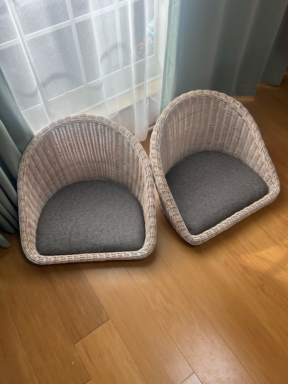 ラタン ソファ 一人掛け 1 P 1人掛け 籐 椅子 ソファー コンパクト 省スペース 座椅子 クッション 1人用 ローソファ チェア 2脚セット ナチュラル