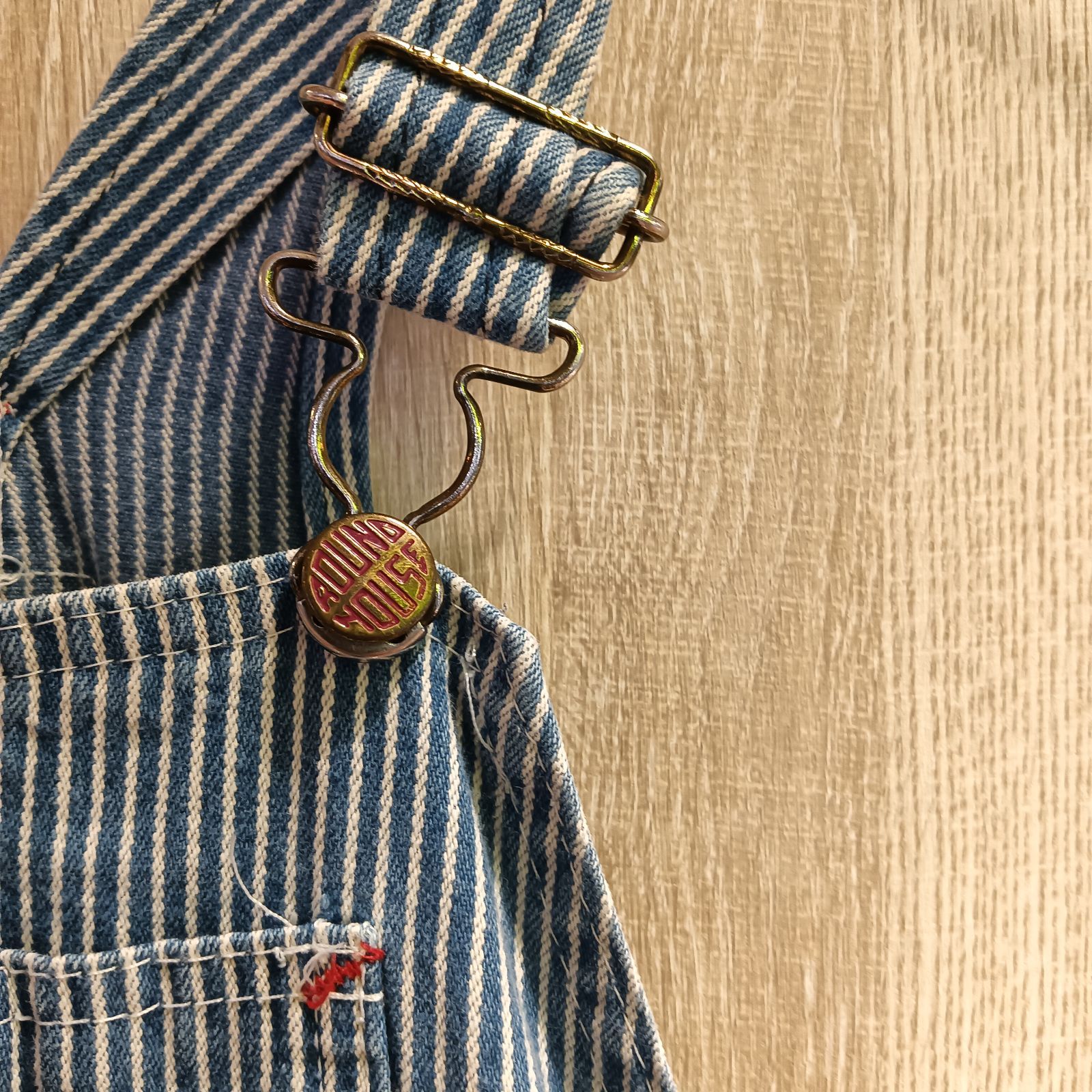 ROUND HOUSE ヒッコリー ヴィンテージストライプ オーバーオール ROUND HOUSE ラウンドハウス #45 ヒッコリー ヴィンテージストライプ