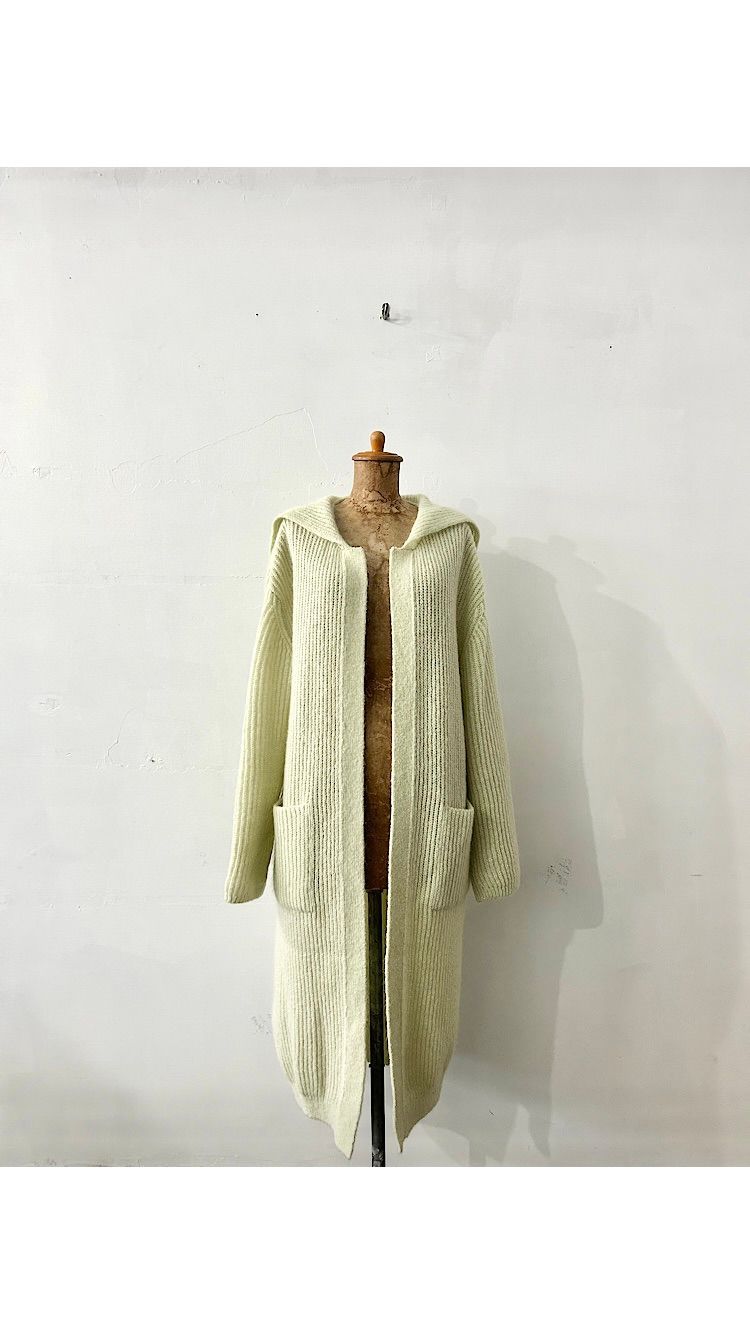 NE QUITTEZ PAS モヘヤロングカーディガン ニット 前開きトッパー ベージュ