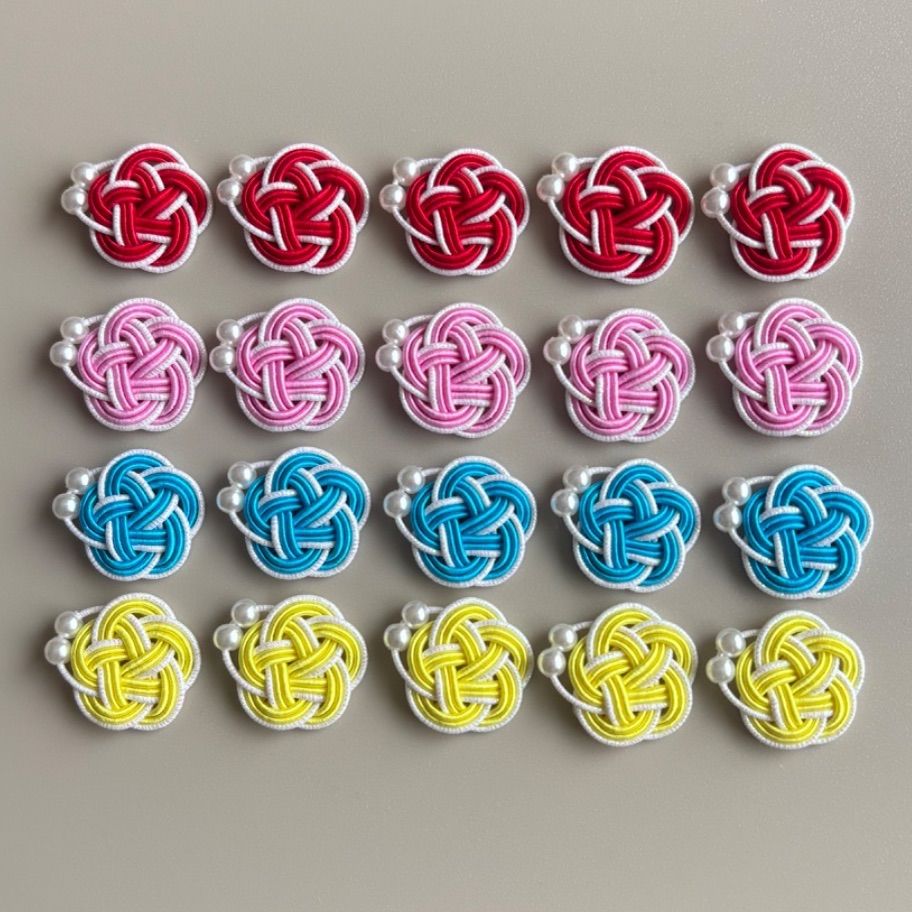 水引パーツ 梅結び20個セット パールビーズ付き - メルカリ
