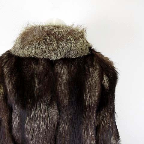 コート 毛皮コート シルバー フォックス ファー ショールカラー M 9