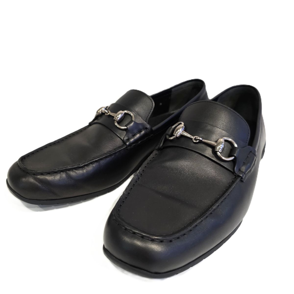 GUCCI グッチ ドライビングシューズ ビットローファー レザー シルバー金具 ローファー メンズ ＃8 27㎝