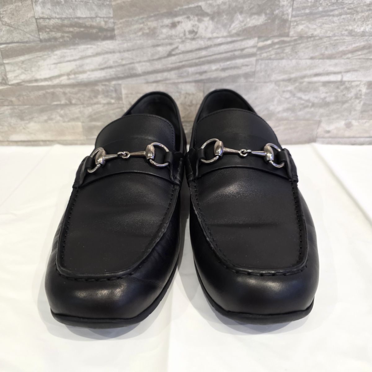 GUCCI グッチ ドライビングシューズ ビットローファー レザー シルバー金具 ローファー メンズ ＃8 27㎝