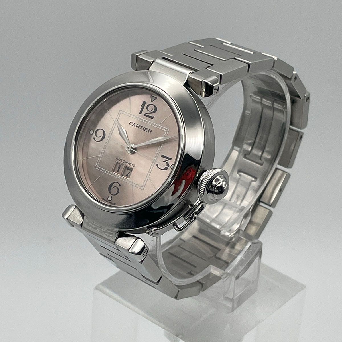 CARTIER カルティエ パシャC ビッグデイト 自動巻き 35mm ピンク