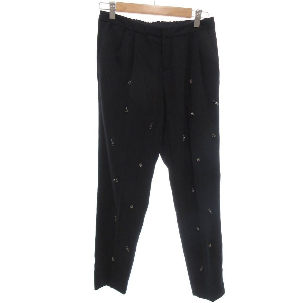 チェスティ Chesty パンツ スラックス ビジュー装飾 1 S ブラック
