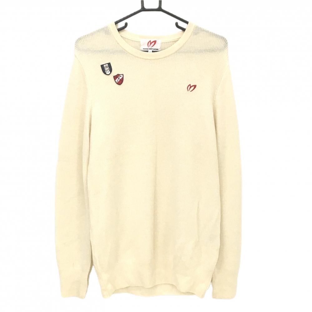 マスターバニー セーター アイボリー ニット ウール100％ メンズ 5 L ゴルフウェア MASTER BUNNY EDITION