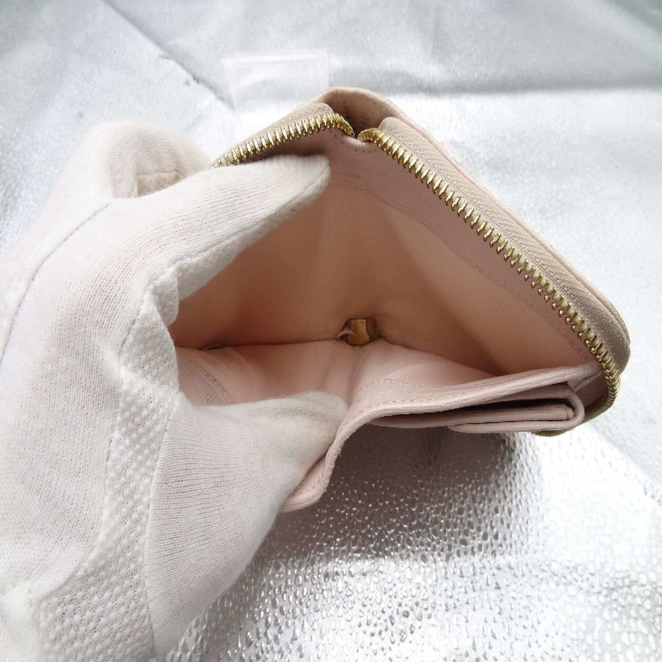 FURLA フルラ ラウンドファスナー 二つ折り財布 レザー ピンク系 外箱 