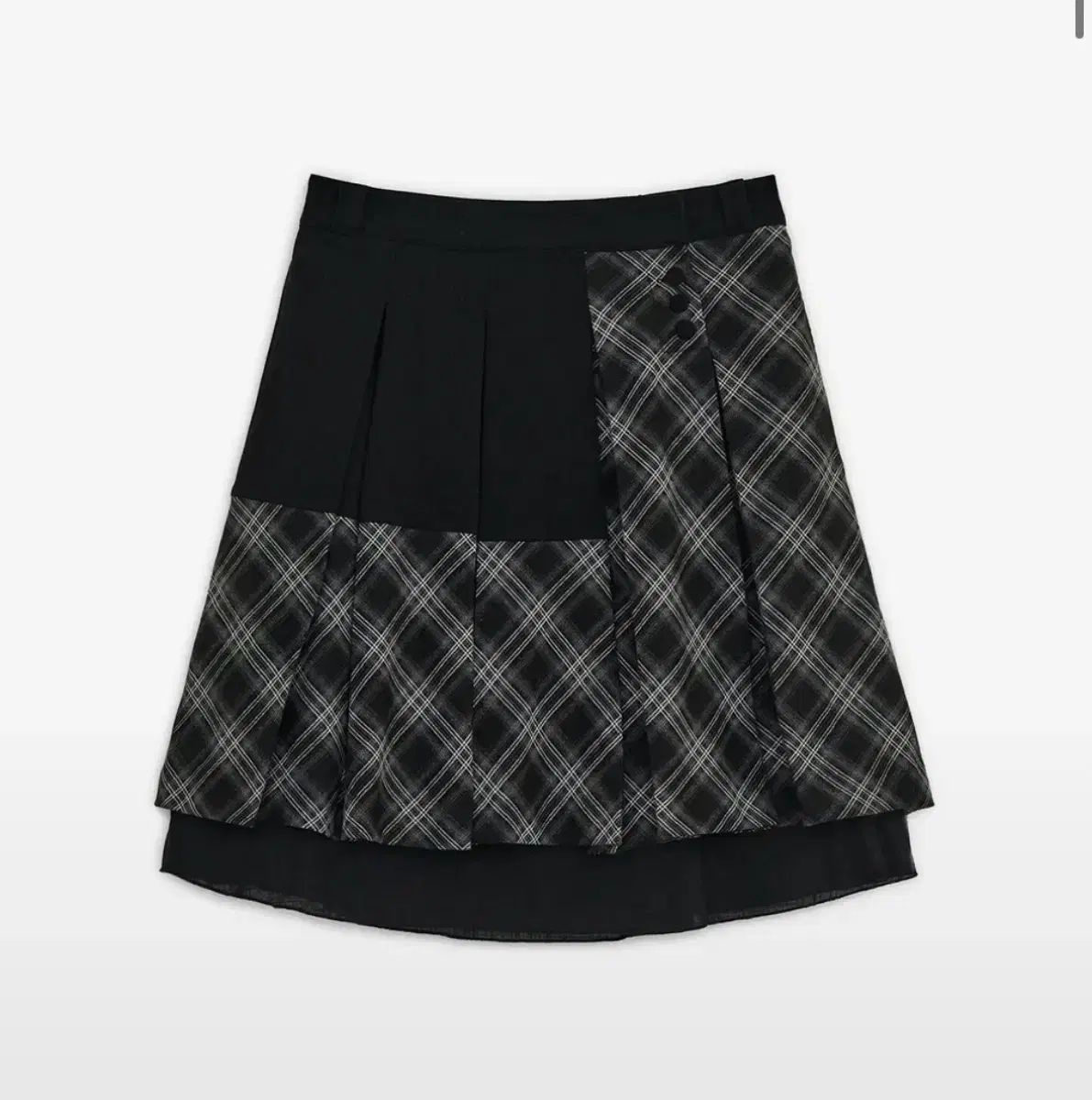 ハグユアースキン CHECK プリーツ ミディ スカート