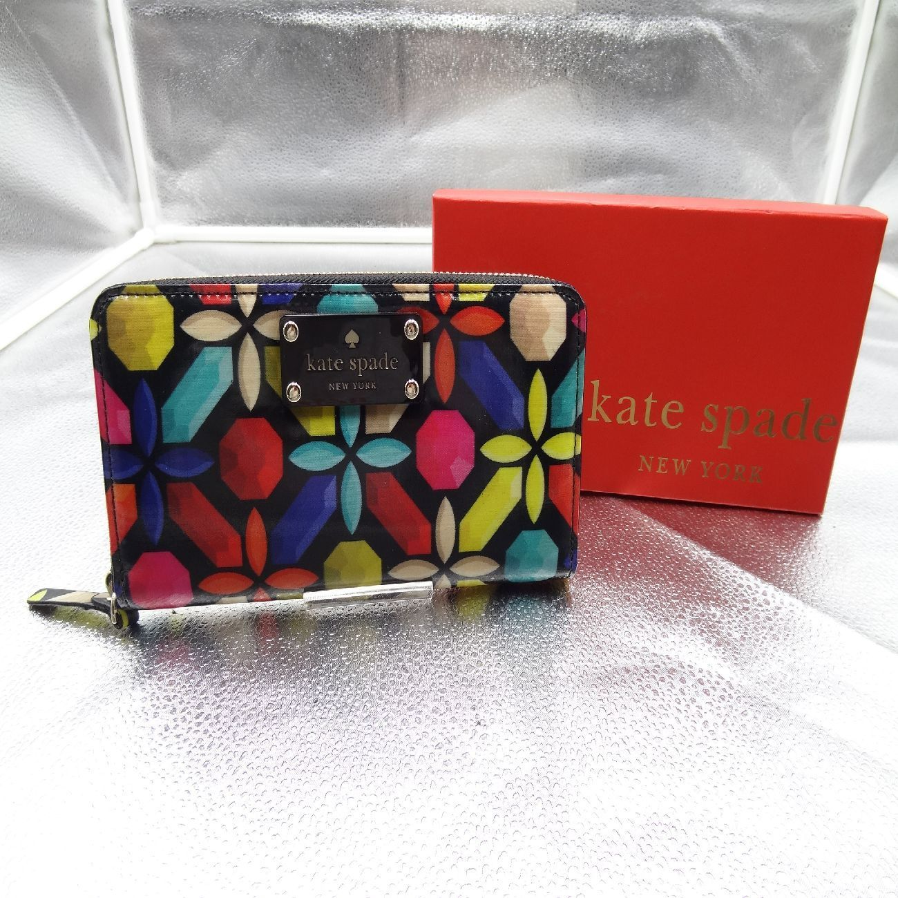 廃盤 希少 kate spade ケイトスペード 長財布 ラウンドファスナー 花柄 