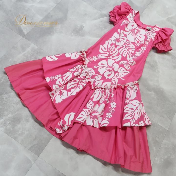 フラダンス 衣装 ワンピース ドレス ファンシードレス ピンク系 FANCY