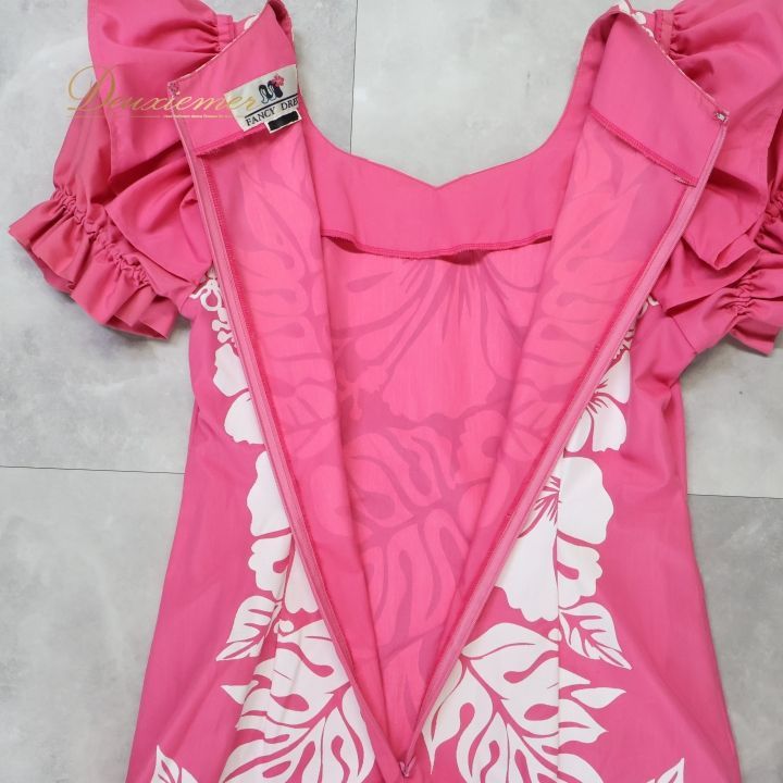 フラダンス 衣装 ワンピース ドレス ファンシードレス ピンク系 FANCY
