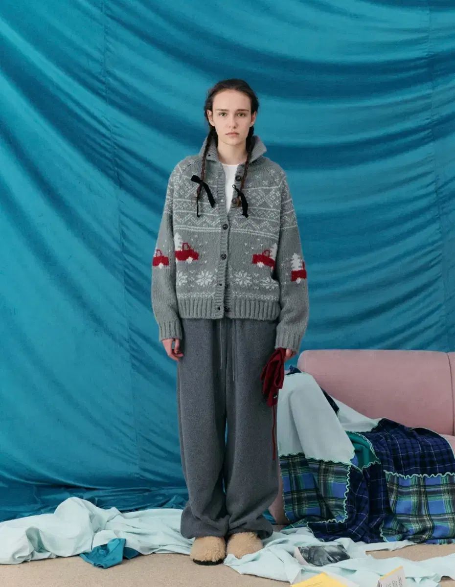 foeto ポエト ノルディック カーディガン グレー