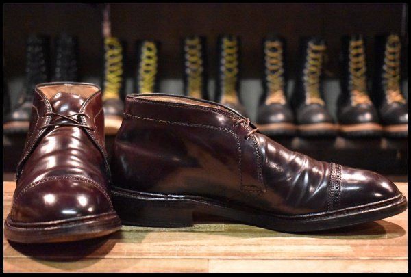 6 D ALDEN オールデン 1240 チャッカ バーガンディ コードバン シューズ メダリオントゥ 編み上げ 短靴 ブーツ FL 444