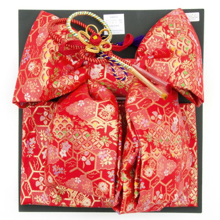 七五三 7歳 七歳 結び帯 祝帯 単品 女の子 赤 飾り紐付き 大サイズ