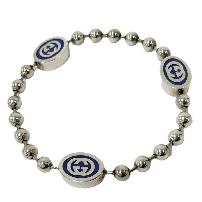 【洗浄済】　GUCCI インターロッキングg ボールチェーン ブレスレット SV GUCCI インターロッキングG ボールチェーン ブレスレット Ag925