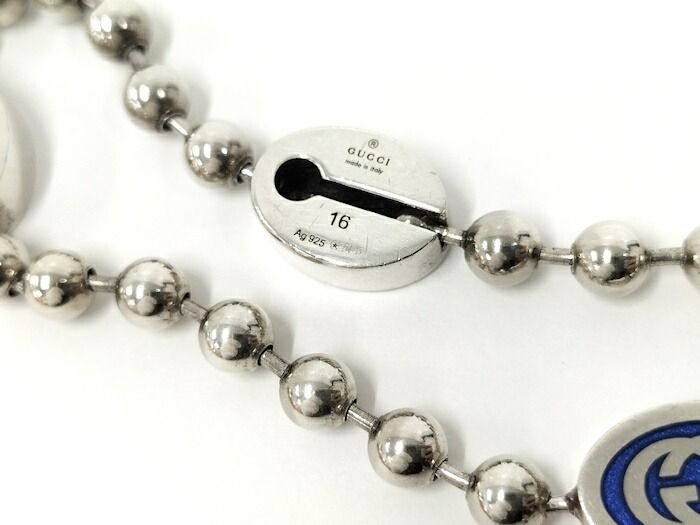 GUCCI インターロッキングG ボールチェーン ブレスレット Ag925