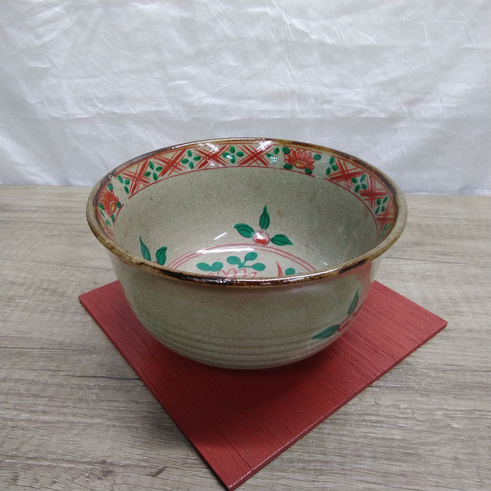 加山晴子　中鉢　茶碗　赤絵　民芸　民藝　古作　陶器　希少　レア　新品未使用 加山晴子 中鉢 茶碗 赤絵 民芸 民藝 古作 陶器 希少 レア 新品未使用 食器