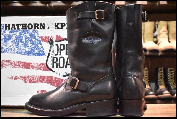  9 D HATHORN ハソーン オープンロード エンジニア H 7815 V ブラック 黒 12インチハイト ホワイツ ブーツ FL 452 エンジニアブーツ ブーツ 革靴