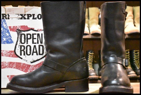 9 D HATHORN ハソーン オープンロード エンジニア H 7815 V ブラック 黒 12インチハイト ホワイツ ブーツ FL 452